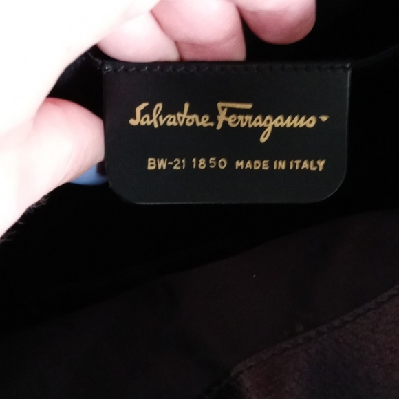 🖤VTG Ferragamo🖤 - BW-21 1850 Top Handle Nylon/Leather Bag - Picture 3 of 16